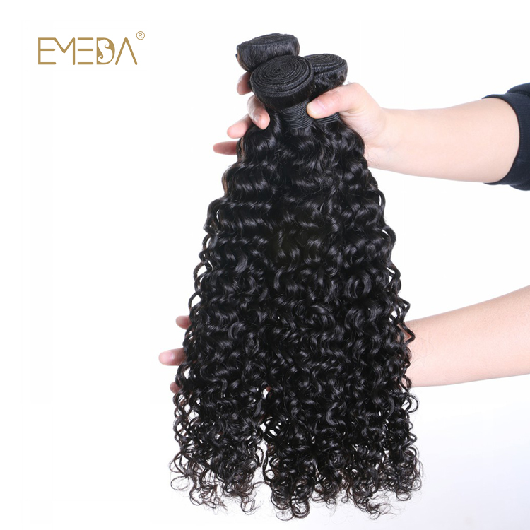 100 Real Human Remy Hair Curly Human Hair Weave Double Weft Machine Sewing Hair Bundle LM402